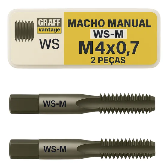Macho Manual Aço Liga Ws-m M4 X 0.7 Jogo - 2 Peças