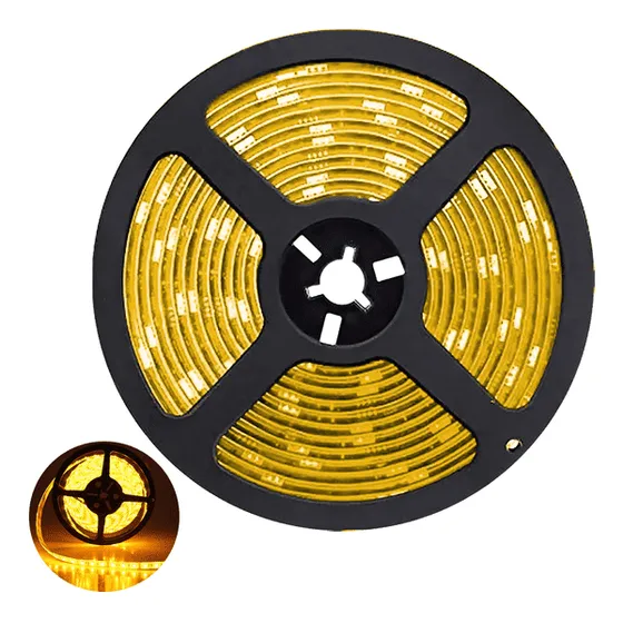 Fita Led 12v Ip65 5mts 24w Metro 3000k Morna A Prova Dagua