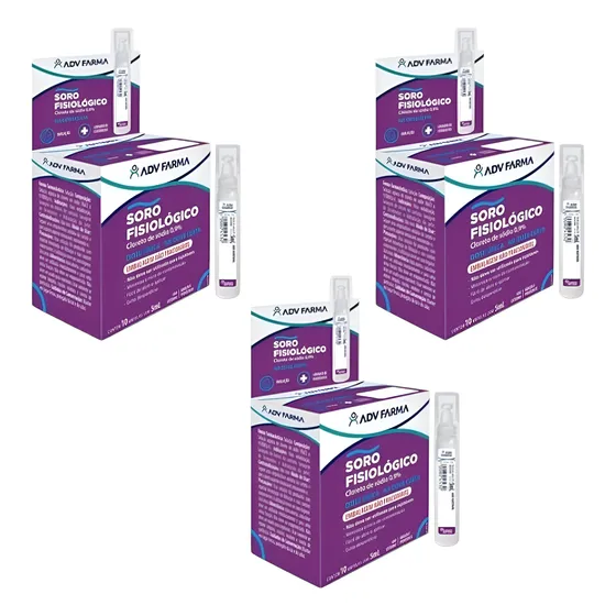 Soro Fisiologico 5ml Com 10 Ampolas Adv Kit C/ 03