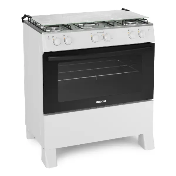 Fogão 5 Bocas a Gás Itatiaia Star com Acendimento Automático e Forno 88L Branco Bivolt
