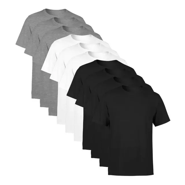 Kit com 10 camisetas básicas lisas de algodão