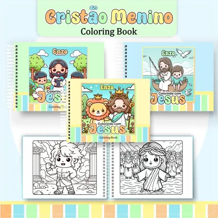 Livros Para Colorir Cristão Menino Estilo Bobbie Goods