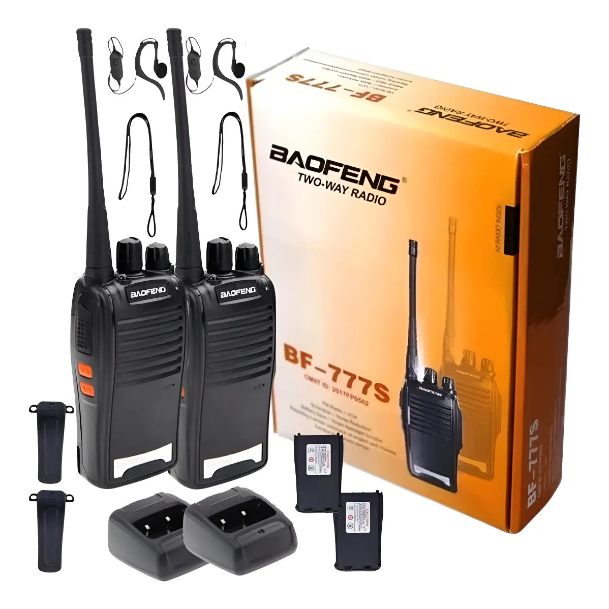 Kit 2 Radios Comunicadores Baofeng BF 777S 16 Canais