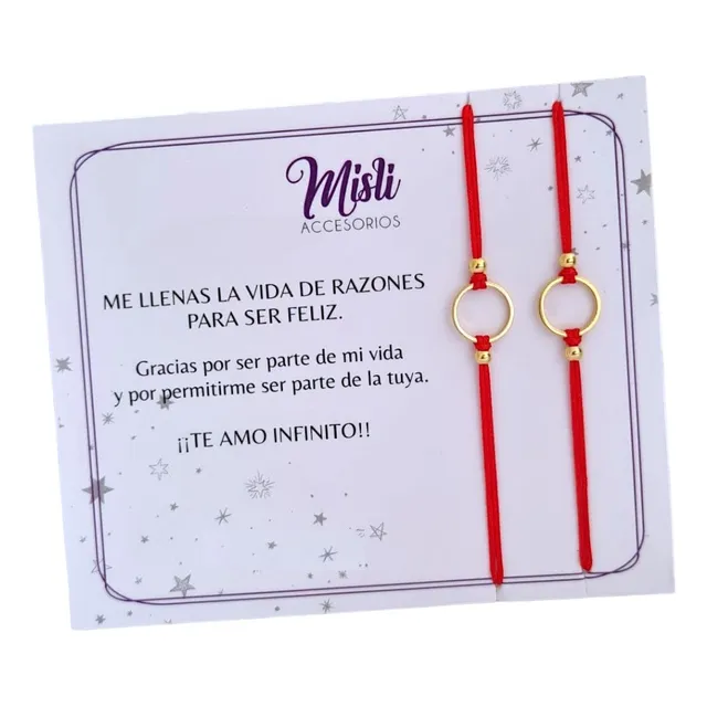Pulseras Protección Pareja Manillas Novios Regalo Conexión