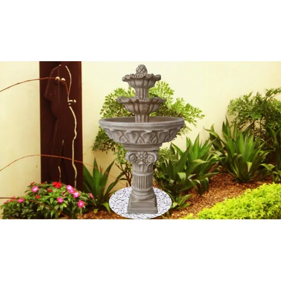 Fonte Duas Quedas Com Coluna Romana 55cm Unidade