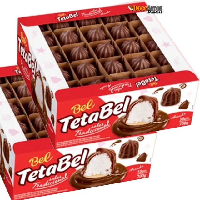 Teta De Nega Bel Doce Sabor Chocolate 2 Cx Com 50 Unid Cada