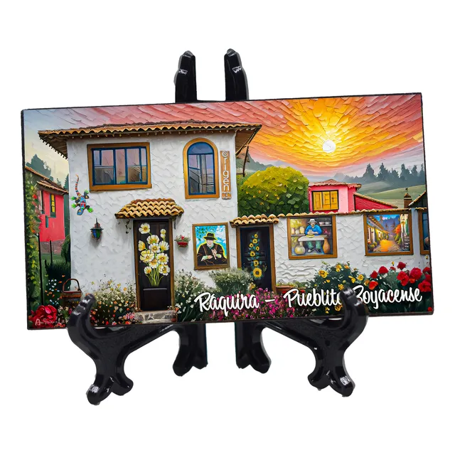 Mini Cuadro Decorativo E Imán Tipo Pintura Colección Boyacá
