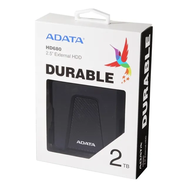 Disco Duro Externo Adata Hd680 2tb Usb Para Mac/ Pc 2.5'' Color Negro