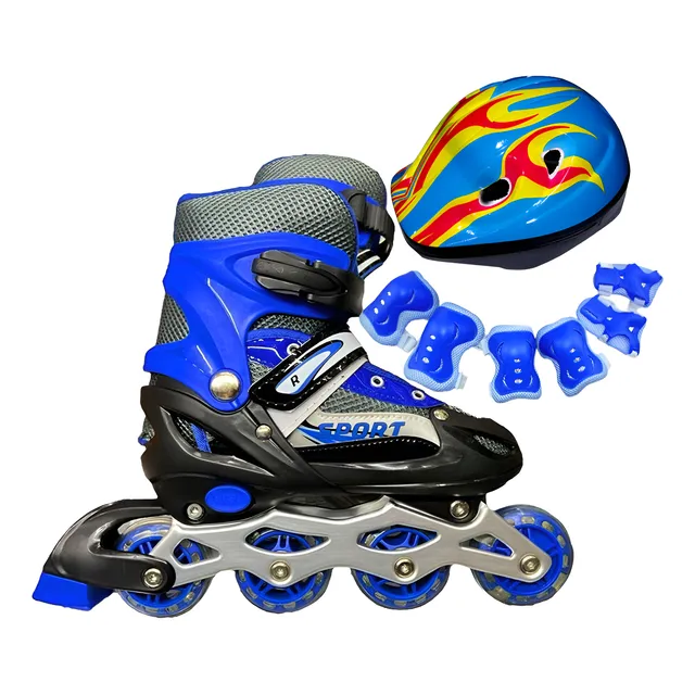 Patines Lineales D Regalo Niños Y Niñas Luces Kit Protección