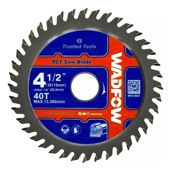 Disco De Corte Sierra 4-1/2  40t Anillo Reductor 16mm Madera