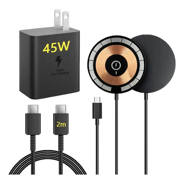 Cargador rápido tipo C de 45 W para Samsung Galaxy S25 Ultra/ S24 Ultra/ S24+/ S23 Ultra/ A36/ M55/ A56, cargador inalámbrico USB C de 15 W para iPhone 16/ 15/ 14/ 14 Pro/ 14 Plus/ 14 Pro Max/ 13/