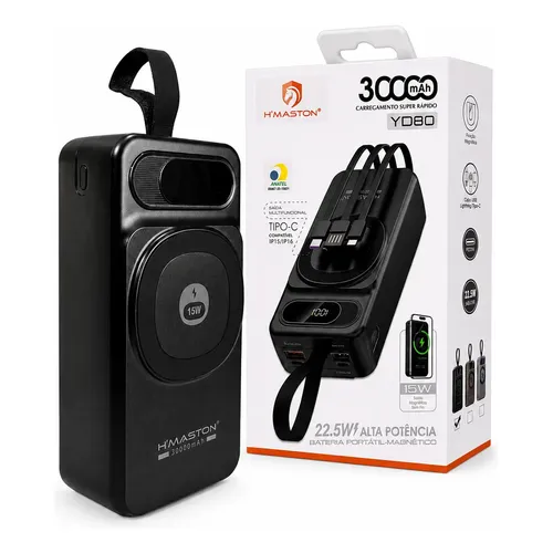 Carregador Portátil Power Bank Anker 25000mAh 165W Cor Preto Carga