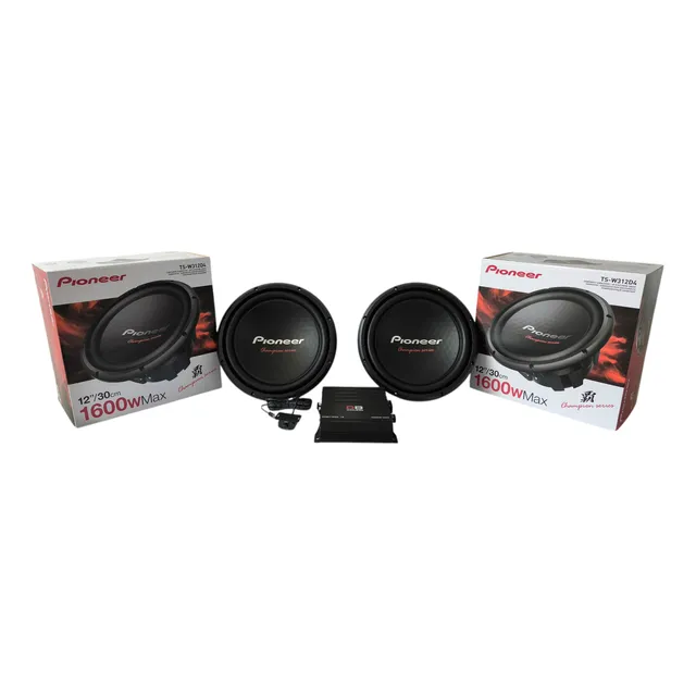 2 Subwoofer Pioneer 1600w 2bobinas +dbsound Dbmt1000.1 1000w Negro