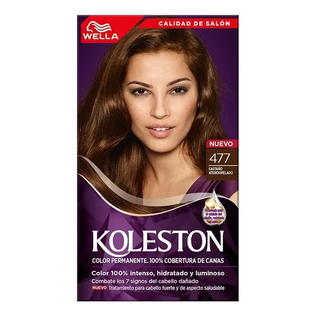 Tinte Permanente Koleston 477 Castaño Aterciopelado