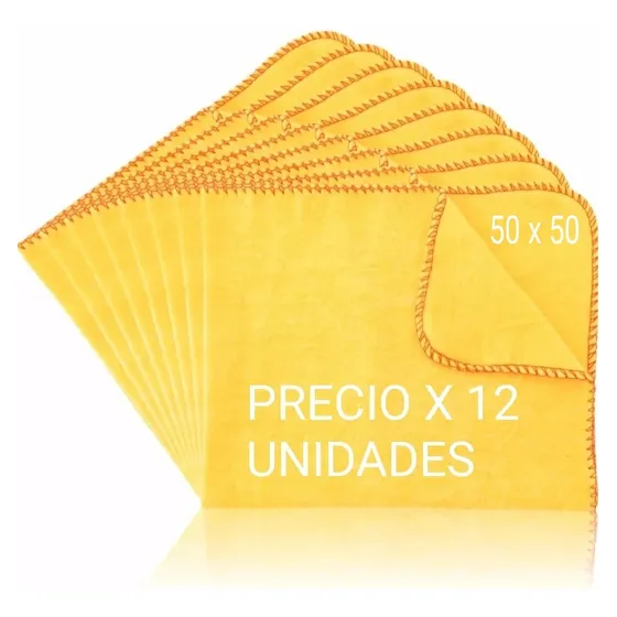 Paño Amarillo Grande 50x50cm Lanilla 100% Algodón Multiuso