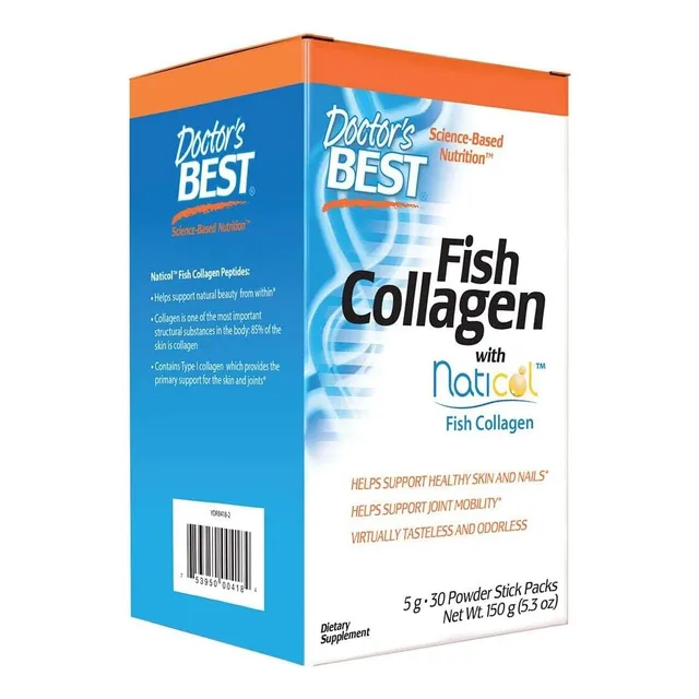 Colágeno De Pescado Con Naticol Doctor's Best 30 Packs Sin Sabor