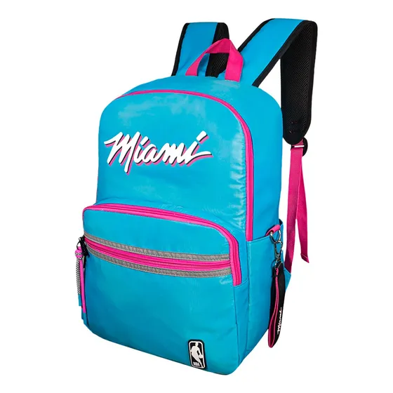 Mochila Espaciosa Bolsillo Notebook Acolchada Diseño Deporte Color Turquesa Diseño de la tela Liso