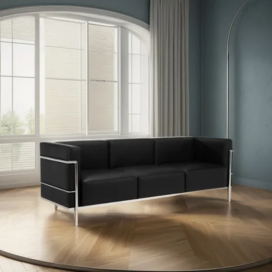 Sillon Sofa Lc3 Le Corbusier 3 Cuerpos Cromado Nacional