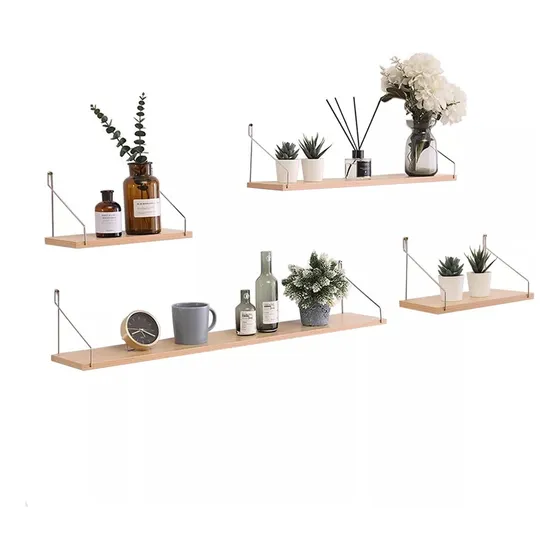 Estantes Flotantes De Pared Para Dormitorio Cocina Baño 4pcs Eshopangie
