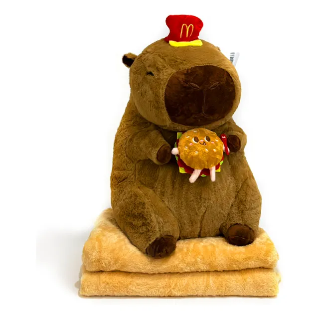Peluche Carpincho Capibara 45cm Con Manta Frazada Premium