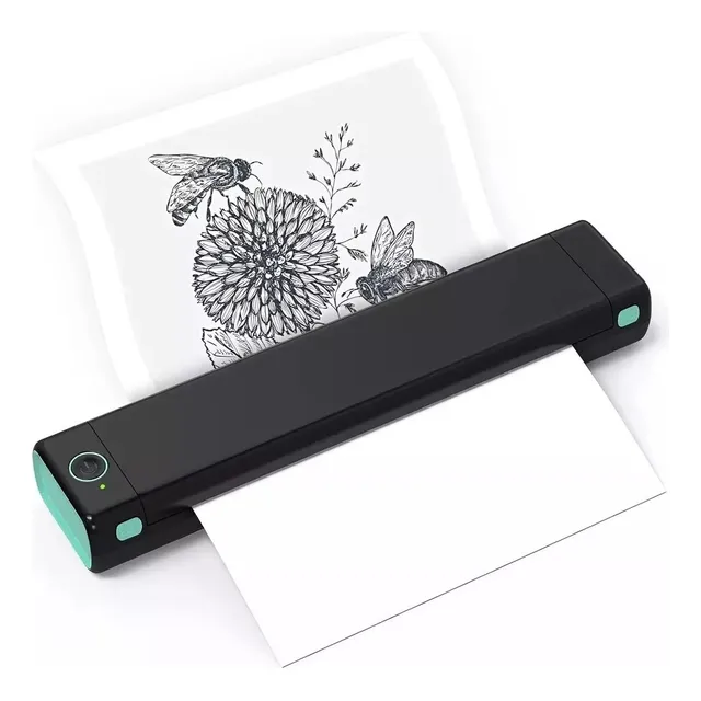 Impresora Térmica Portátil Inalámbrica Compatible Con A4 Color Negro