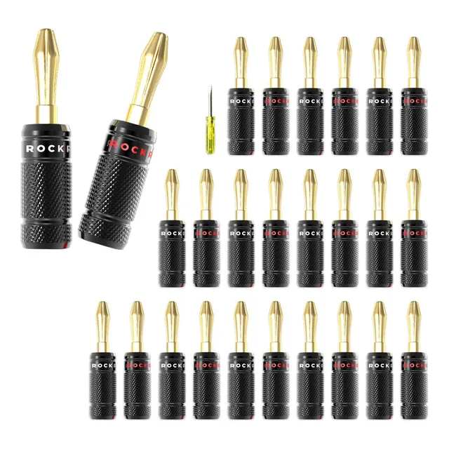 Conectores Tipo Plátano Doble Chapados En Oro 24k