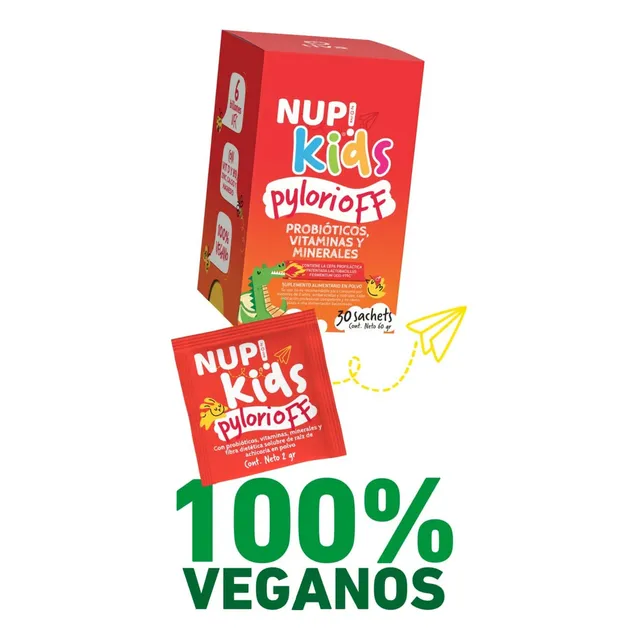 Probióticos Kids PyloriOff + Vitaminas + Minerales 30un NUP Sabor Sin Sabor