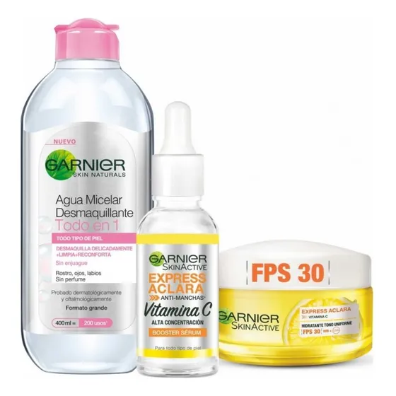 Pack Garnier Serum+crema Express Aclara + Micelar