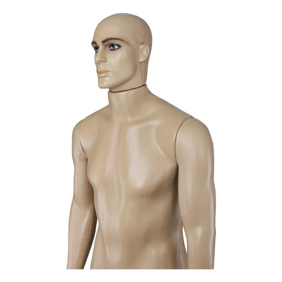 Manequim Masculino Completo Padrão Com Base E Rosto Bege
