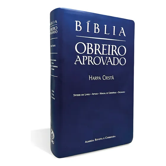 Bíblia Obreiro Aprovado Média Luxo Harpa Cristã Azul Cpad-sp, De João Ferreira De Almeida. Editora Cpad, Capa Mole Em Português, 2023
