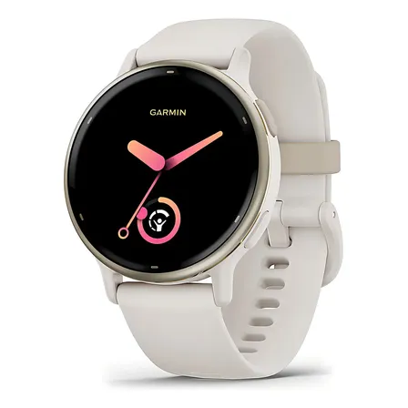 Smartwatch Garmin Vívoactive Vivoactive 5 Tela De 1.2  Com Pulseira De Silicone Cor Branco Y Caixa Color Marfim Dourado