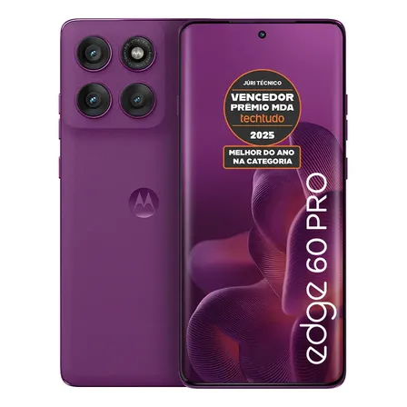 Smartphone Motorola Edge 60 Pro 5g - 256gb 24gb (12gb Ram+12gb Ram Boost) Tela Quad-curve Moto Ai 50mp Sony Camera Ultrarresistencia Militar Ip68 + Ip69 - Violeta