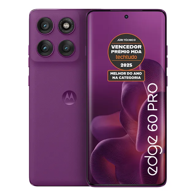 Smartphone Motorola Edge 60 Pro 5g - 256gb 24gb (12gb Ram+12gb Ram Boost) Tela Quad-curve Moto Ai 50mp Sony Camera Ultrarresistencia Militar Ip68 + Ip69 - Violeta