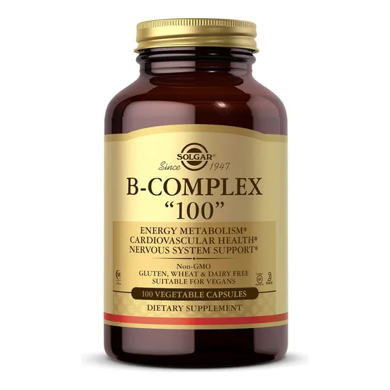 Sugar B Complex 100 Solgar 100 Cap Ayuda A Convertir Los Alimentos En Energía; Solgar B-complex 100 Proporciona Las Vitaminas Del Complejo B Que Tu Cuerpo Necesita Para El Metabolismo De Carbohidratos