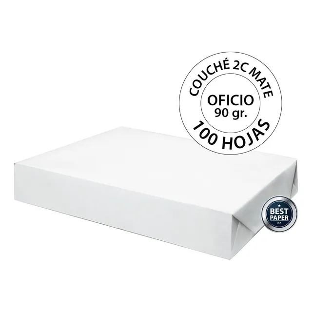 Papel Couche 2c Mate Oficio 90 Gr - 100 Hojas