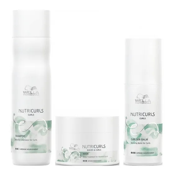 Shampoo Rizos + Mascarilla + Bálsamo Wella Nutricurls