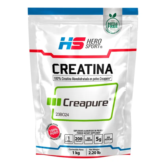 Hero Sport Creatina Monohidratada Creapure 1 Kg. 100% Pura Sabor Sin Sabor