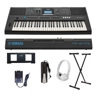 Teclado Yamaha Psr-e473 61 Teclas Suporte Pedal Sustain Fone Teclado Yamaha Psr-e473 61 Teclas Suporte Pedal Sustain Fone