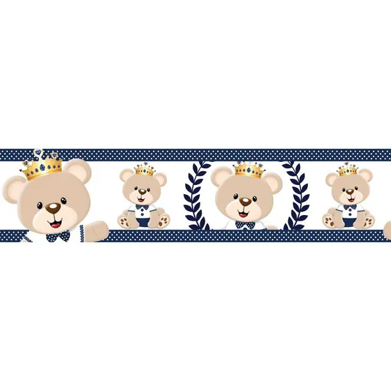 Kit 2 Faixa Decorativa Ursinho Príncipe Urso Rei