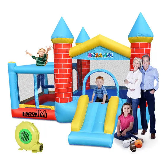 Castillo Brincolín Inflable Para Niños Con Bomba De Aire Lona De Salto Azul