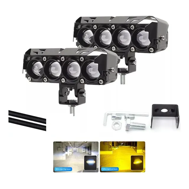 Par Faros De Lupa 200w 2 Modos Con Estrobo Para Auto, Moto