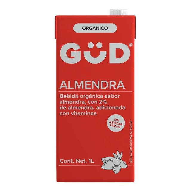 Leche De Almendra Orgánica Sin Azúcar Gud 1 L