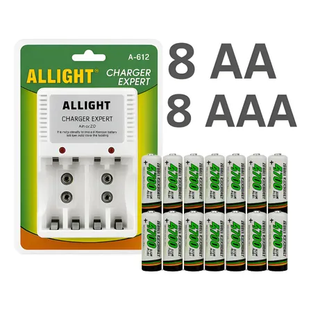 Kit 16 Pilhas Recarregáveis + Carregador Bivolt Aa/aaa 127/220v