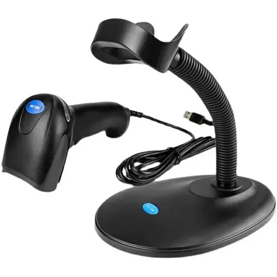 Lector De Codigo De Barra Tipo Pistola Con Base Netum F5 Cn