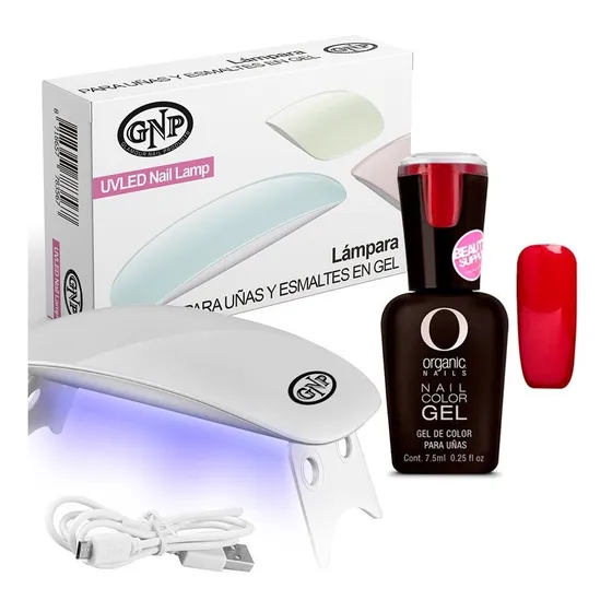 Kit De Esmalte Semipermanente Organic Nails 7.5ml Y Lampara