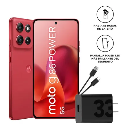 Celular Moto G86 Power 8+256 Rojo