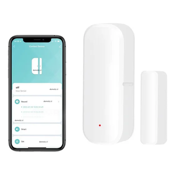 Sensor Magnético De Puerta Y Ventana Wifi Alexa Google Color Blanco