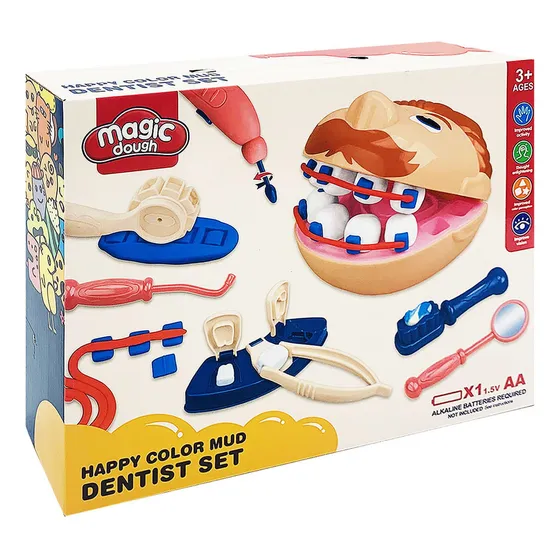 Juego Masas Para Modelar Set Dentista Incluye Accesorios Color Azul