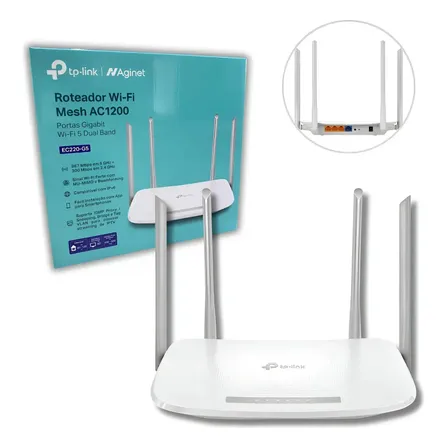 Roteador Tp-link Wireless Mesh Ac1200 Dual Band Ec220-g5 Branco 2.4Ghz e 5Ghz 4 Antenas Bivolt