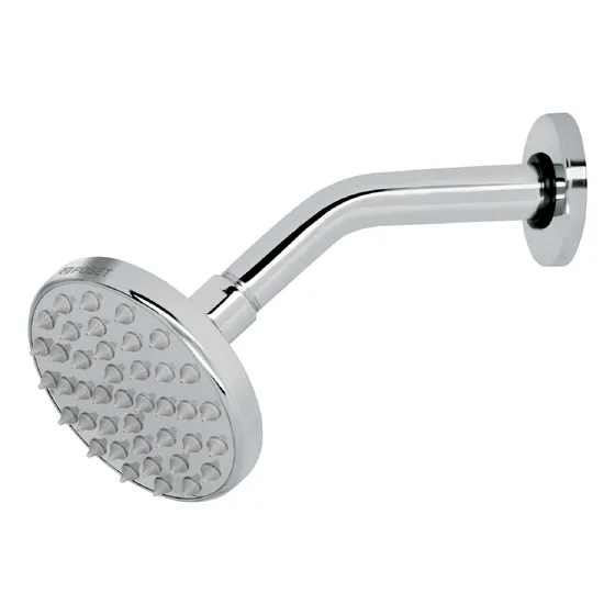 Regadera Cromo 4  Plato Redondo, Con Brazo, Foset 49575